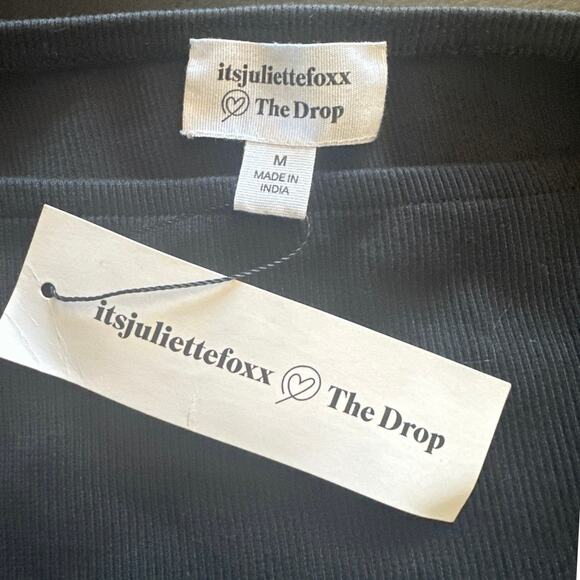 The Drop Women's Black Long Sleeve One-Shoulder Bodysuit by Julia Fox Medium - Picture 5 of 5